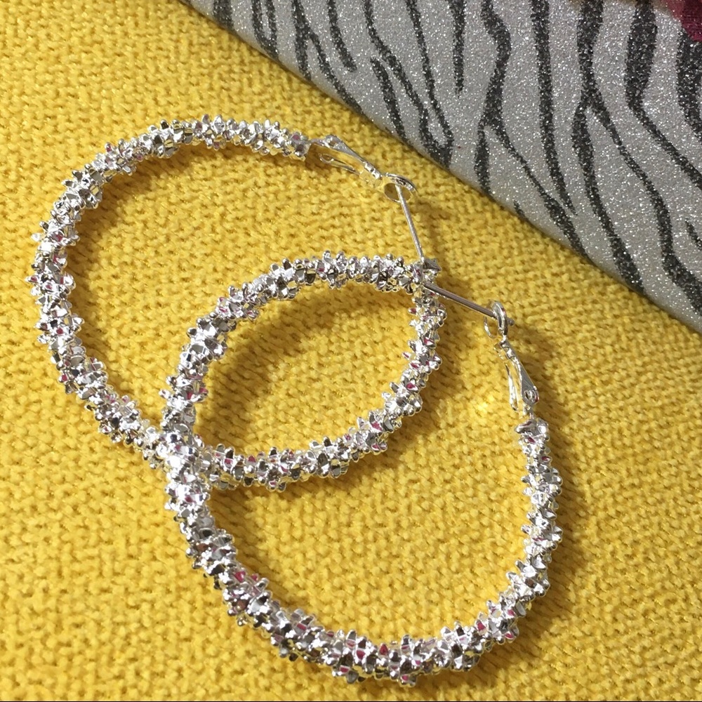 Silver Earrings with mini stars intertwined